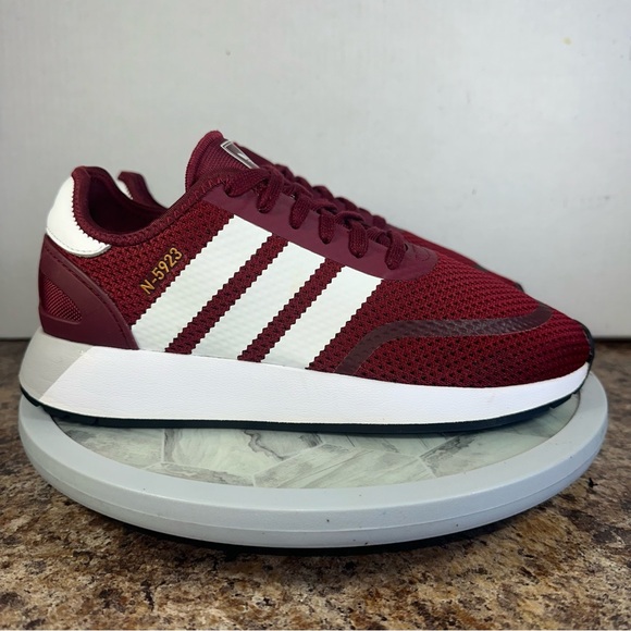 Adidas Shoes Mens Size 7.5 N-5923 Red‎ Burgundy Mesh Running Originals Trainers - Picture 1 of 8